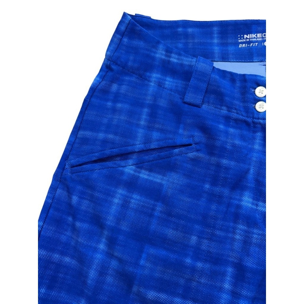 Nike Dri-FIT Plaid Performance Golf Shorts Womens 2 Blue - Picture 3 of 11
